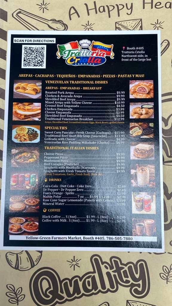 Menu in English